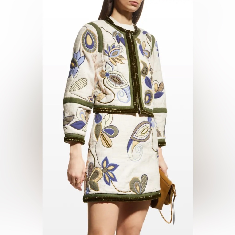 NWT $ 698 Veronica Beard BENICI EMBROIDERED JACKET, Size 8, 100% Silk - Picture 7 of 16